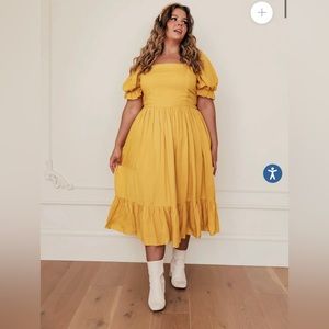 Plus Size - Mustard Yellow JessaKae “Clover” Dress in Size 1x